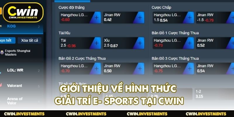 Giới thiệu về hình thức giải trí E- sports tại CWIN